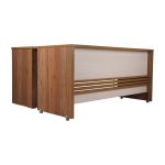 میز کارمندی مدل اوستا کد D634 رنگ یاسی بلوطی