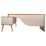 میز کارشناسی مدل فلورا کد T692 رنگ یاسی بلوطی