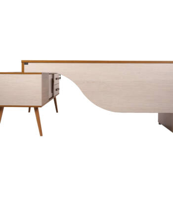 میز کارشناسی مدل فلورا کد T692 رنگ یاسی بلوطی