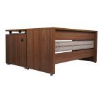میز کارمندی کد D625 رنگ یاسی بلوطی