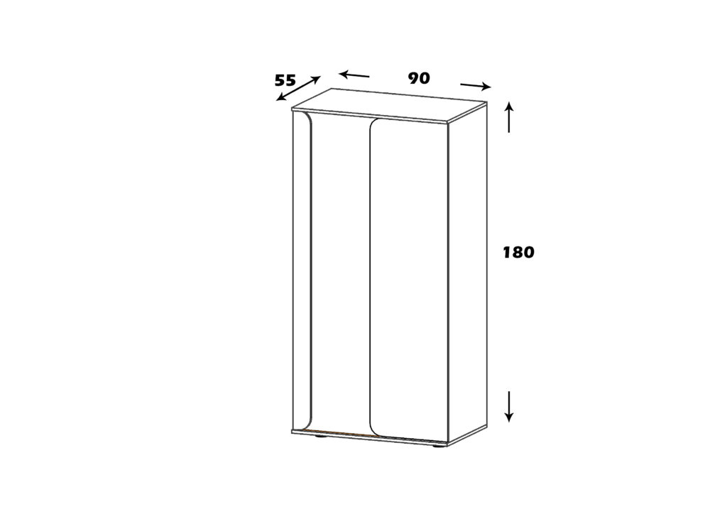 ابعاد کمد لباسی مدل ایر کد SK130